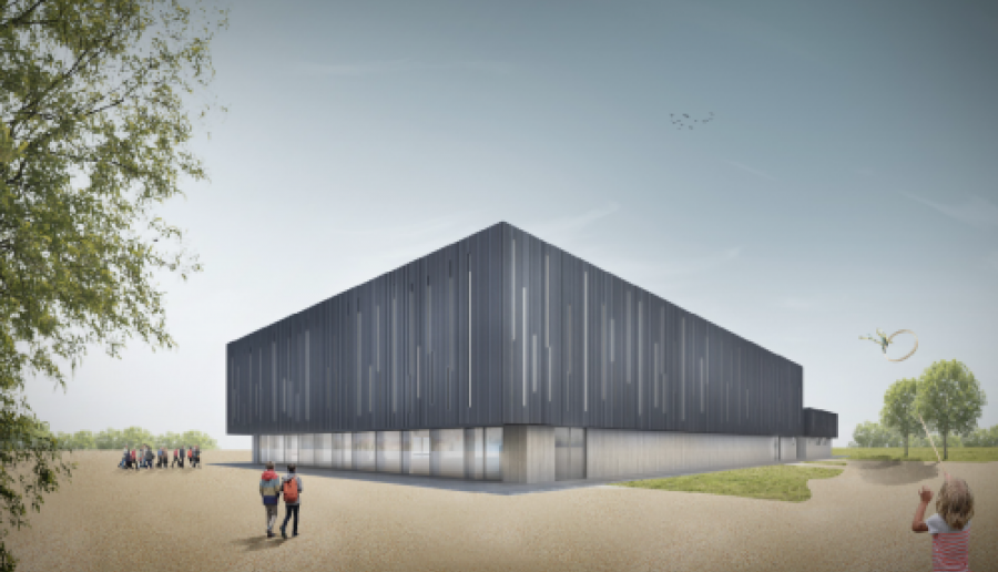 Un'immagine del rendering della palestra di Mestre Un'immagine del rendering della palestra di Mestre
